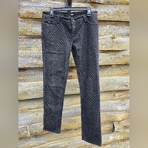 Vans Women’s Black/Gray Checkerboard Straight-Leg Jeans, Size 9, Skate Style